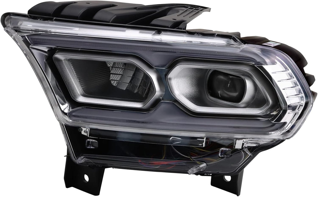 TRQ 2 Piece Headlight Assembly Set Performance LED Chrome Bezel Driver & Passenger Side Compatible with Dodge Durango 2021-2024 CH2502345 CH2503345 68433782AE 68433783AE