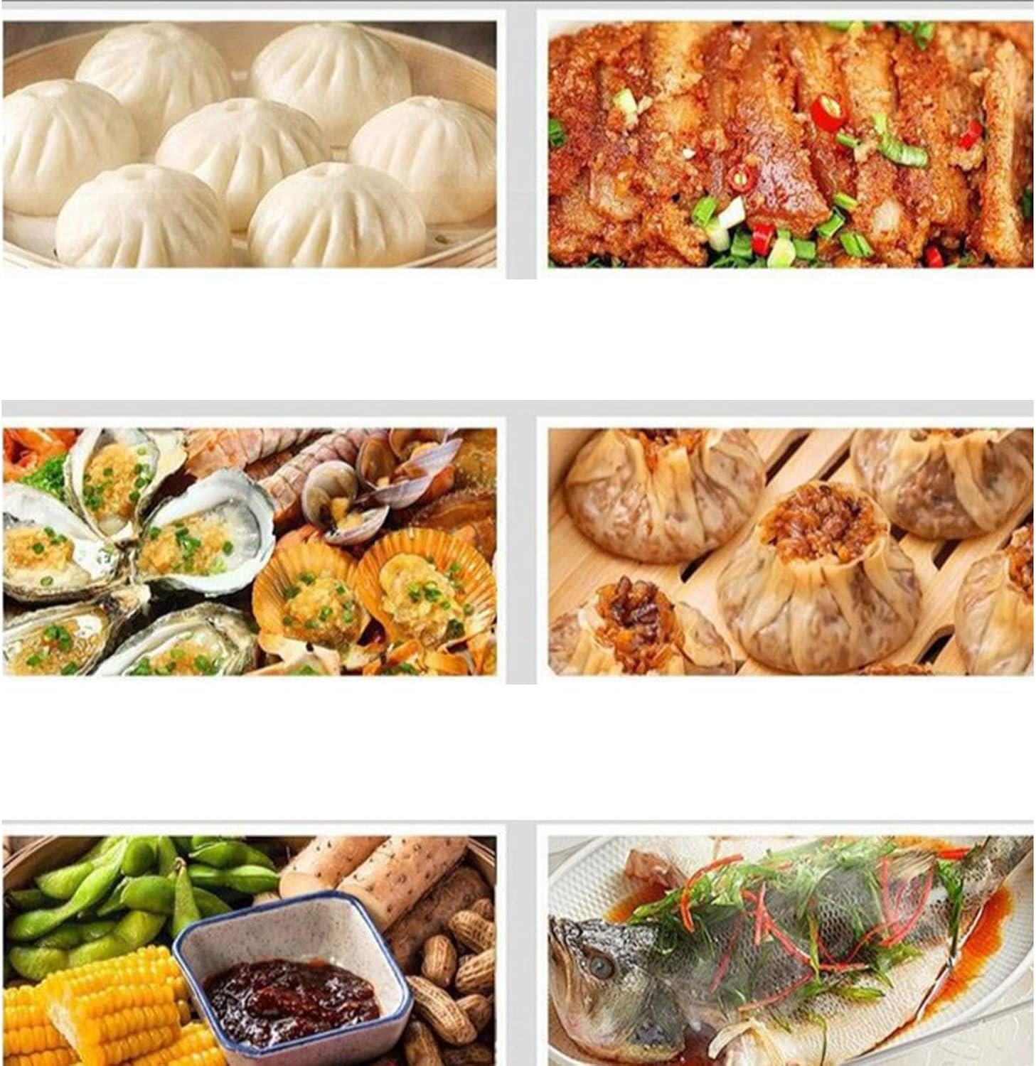 Temperature Control Large Capacity Bun Steamer, Multifunction Commercial Home Kitchen Appliance Electric Steam Pot Dry Boiling Alarm for Breakfast Shop, School,2 Holes