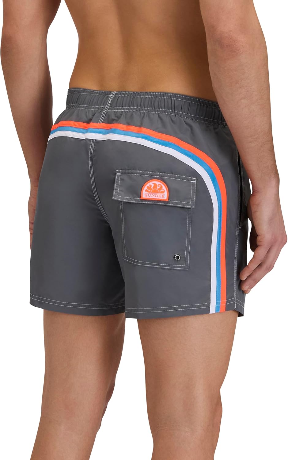 SUNDEK Mens Elastic Waist Boardshort, Swim Trunks 14' Length 5' Inseam