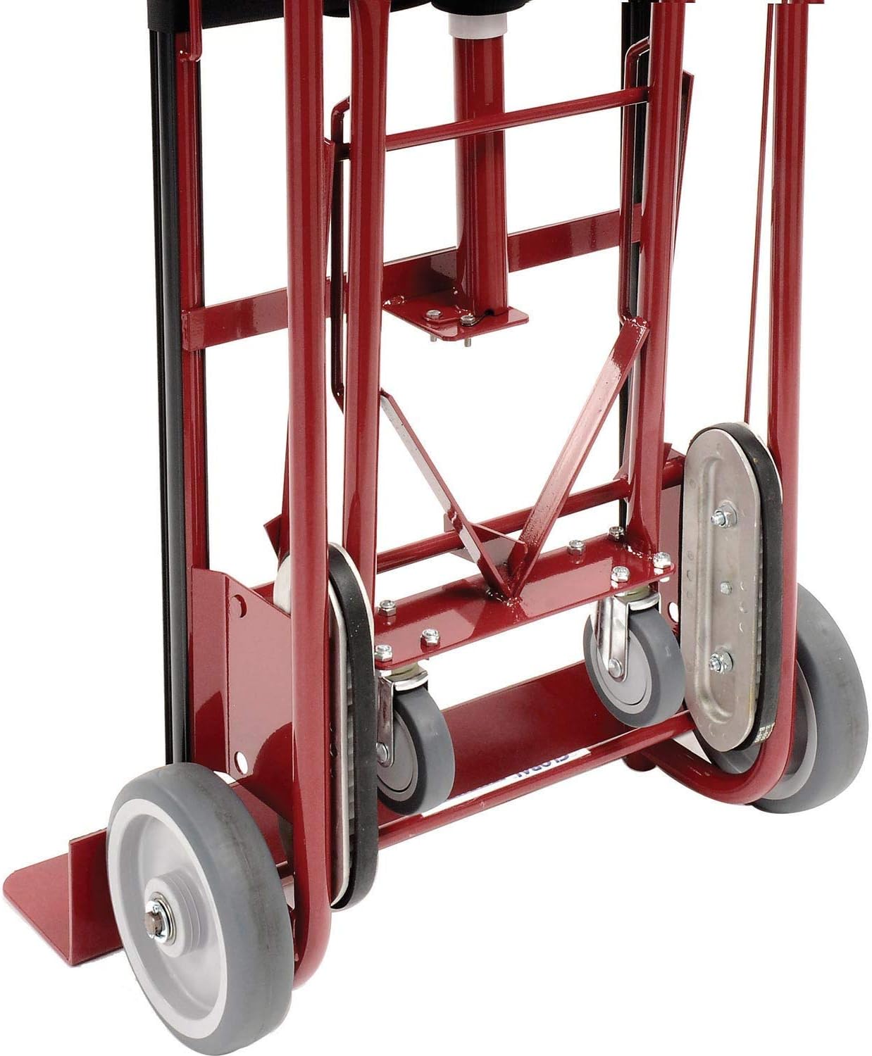 Global Industrial 4-Wheel Professional Appliance Hand Truck with Stair Climbing Wheels, 1200 Lb Capacity, Industrial Hand Truck with Ratcheting Nylon Strap