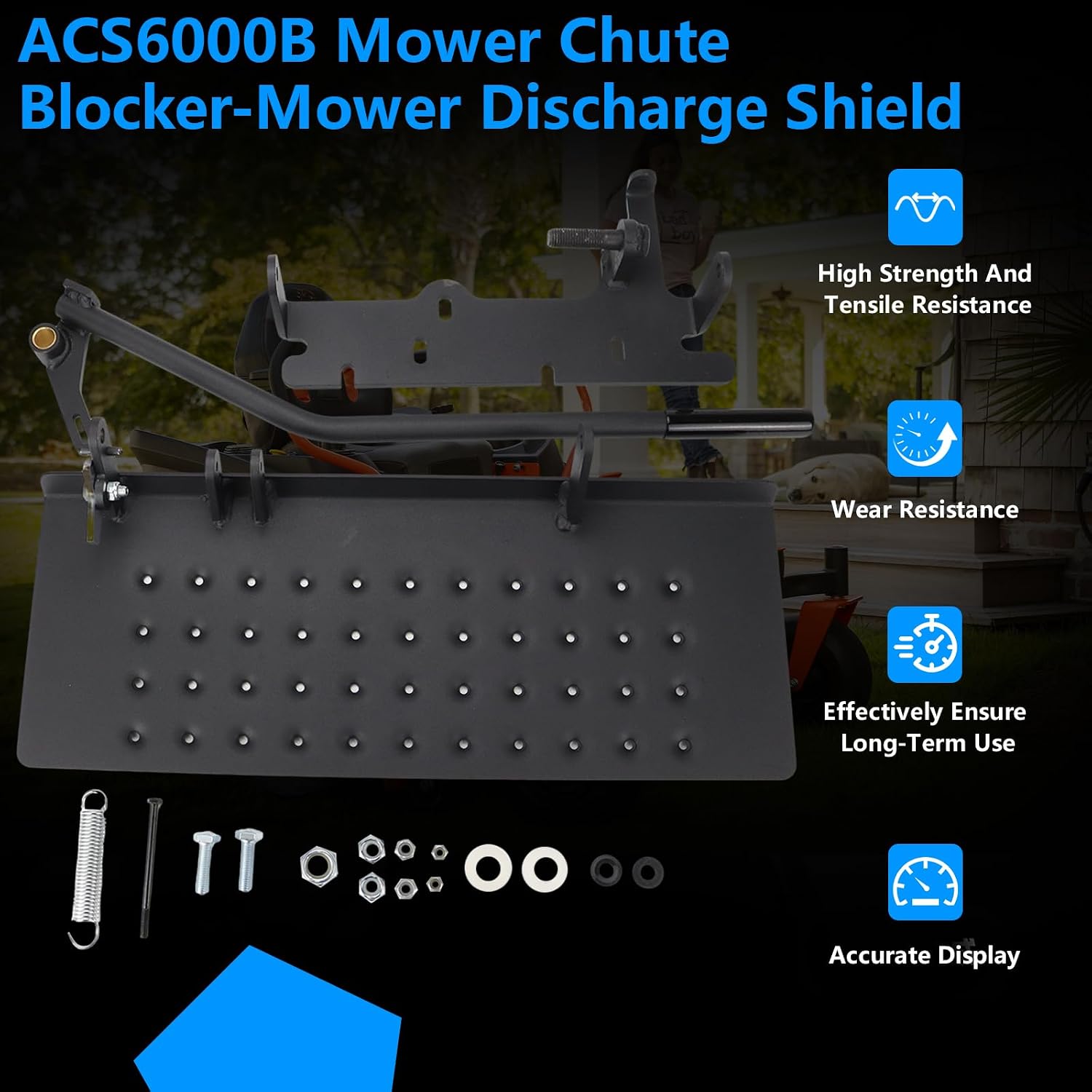 ACS6000B Mower Chute Blocker-Mower Discharge Shield Compatible with Bad Boy Mowers,54' / 60' / 61' / 72', Chute Blocker Replace Part Number 088-6000-00, 088600000