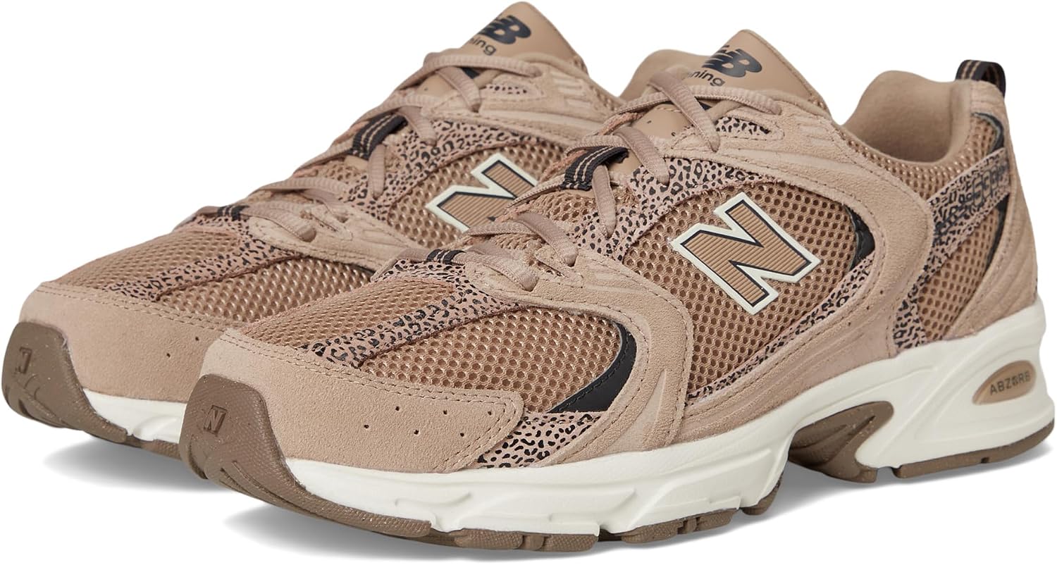 New Balance Unisex 530 Flat Taupe/Black Cement Men 5,Women 6.5 Medium