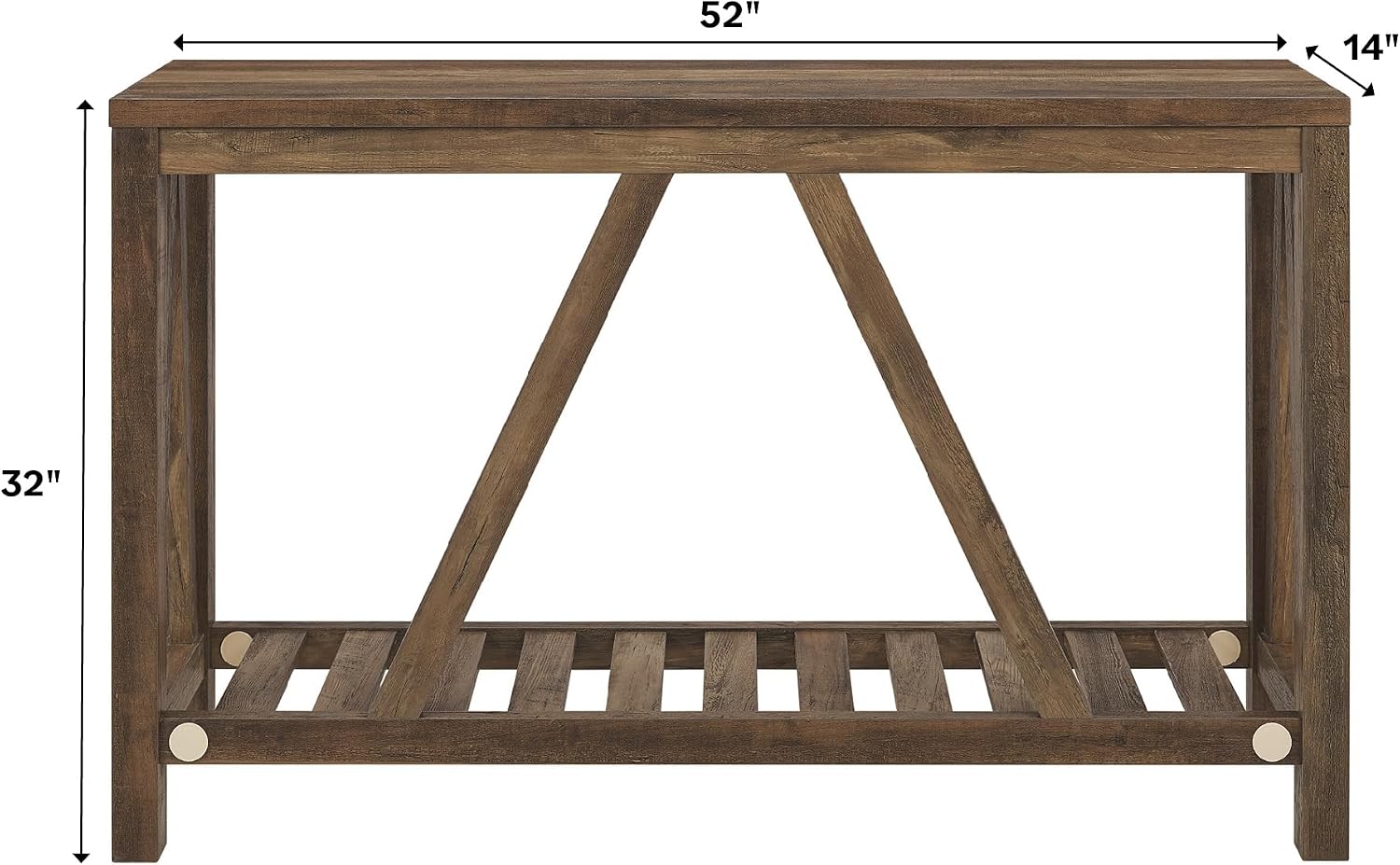 Walker Edison Modern Farmhouse Accent Entryway Table Entry Table Living Room End Table, 52 Inch, Rustic Oak