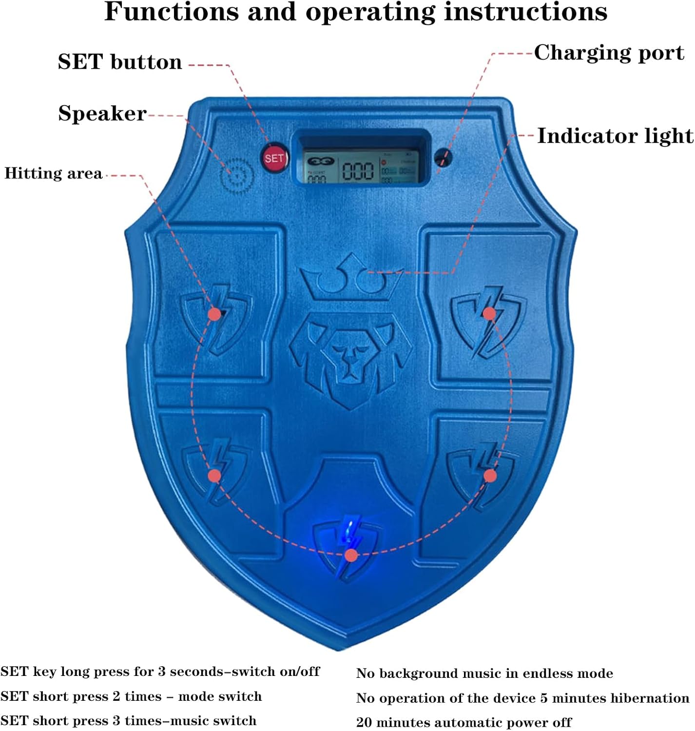 Smart Music Boxing Machine, Wall Mounted Target Boxing Reaction Wall Targets Punch Force Tester Equipment for Adult Youth Kids