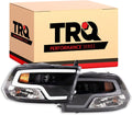 TRQ 2 Piece Headlight Assembly Set LED Tube Running Light Driver & Passenger Side Compatible with Dodge Ram 2010, Classic 2019-2022 Ram 1500 2011-2012 & 2015-2018 2500, 3500 2011-2018