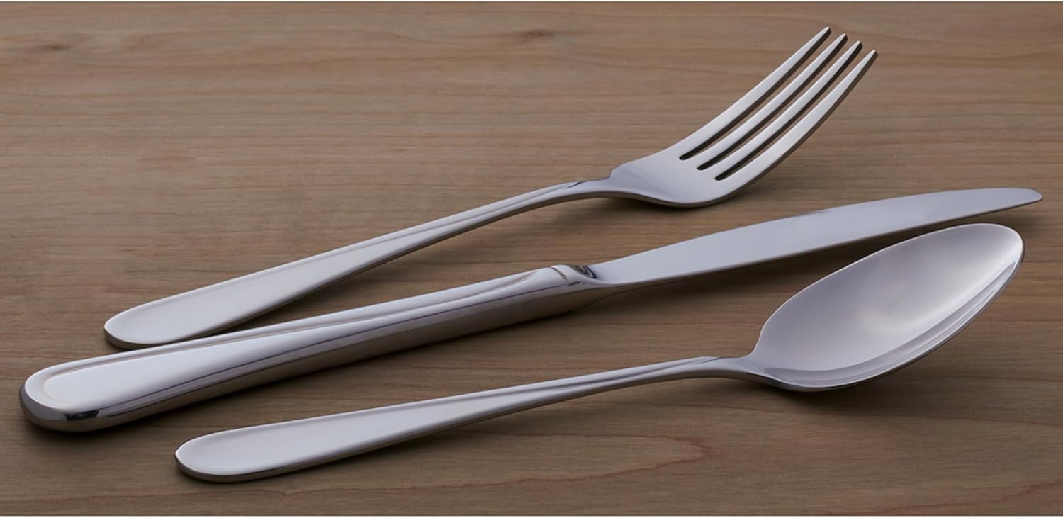 Oneida Silverware Set For 12, Flight 65-Piece Everyday Flatware Set with Serving Utensils, Service For 12, 18/0 Stainless Steel, Mirror Finish, Dishwasher Safe, Light Weight, Dining (Silver, 65 Piece)