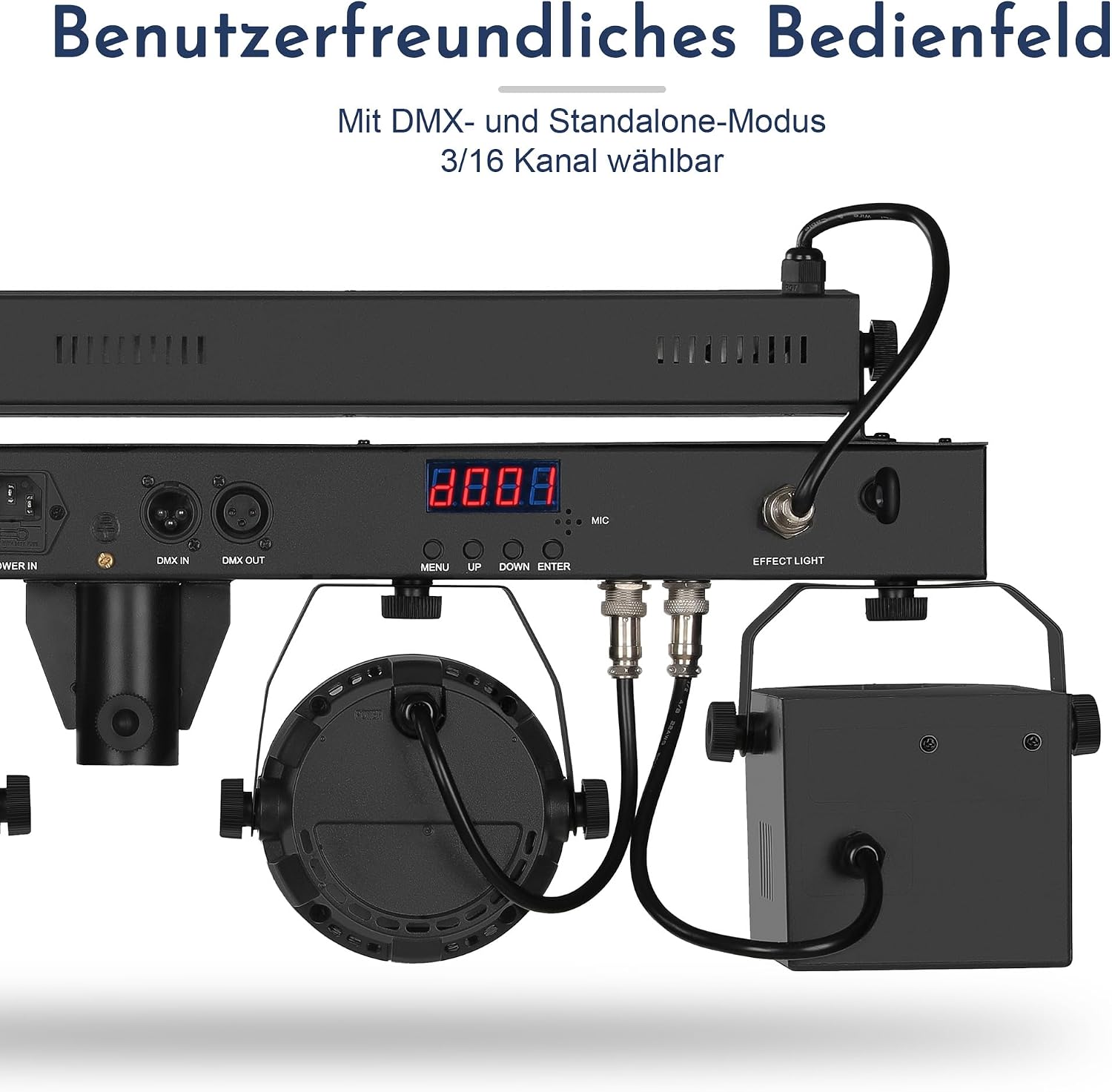 Telbum DJ Lights Stand for Parties - Professional 5in1 LED DJ Lighting System with Stand, DMX512, Sound Activated Stage Lights Package for Wedding Live Band Disco Club Gig Bar Booth Show Events