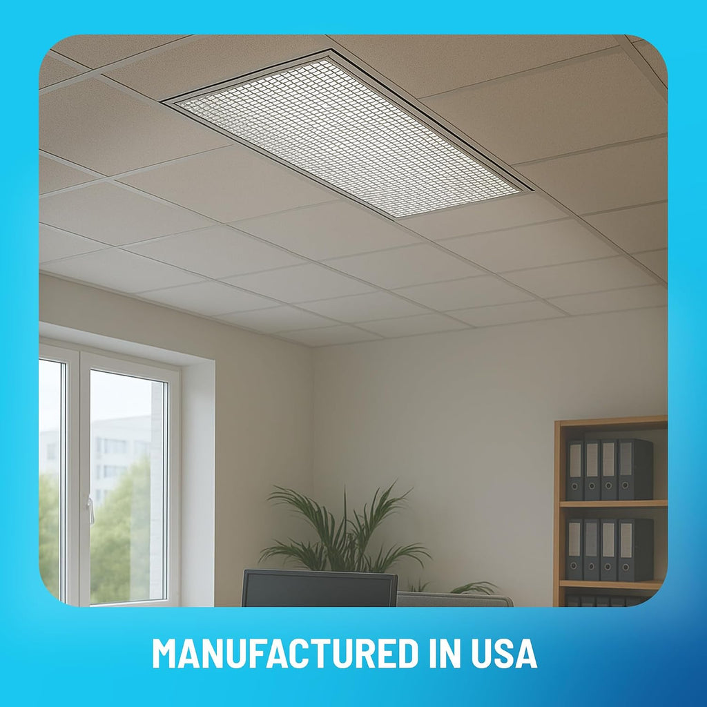 KASTLITE para-Lite 5 Parabolic Louver Ceiling Light Cover - Visual Comfort Overhead Lamp Diffuser | 23-11/16'x 47-11/16' | 3/4' X 3/4' X 3/8' Cell Size | Silver Polystyrene Shades, Grid-Style, 3-Pk