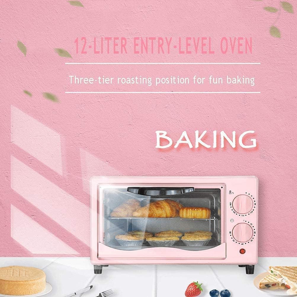12L Pink Mini Oven Air Fryer - Multi-Function Convection Toaster Oven, Electric Countertop Kitchen Appliance, Perfect for Baking, Roasting & Air Frying