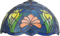 Tulip Lamp Shade Replacement, 12 Inch Yellow Tulip Blue Green Stained Glass Lampshade for Table Lamp, Floor Lamp, Bedside Lamp, Ceiling Light,