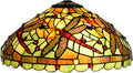 W16H9 Inch Tiffany Lamp Shade Replacement, Stained glass Dragonfly style Lampshades, Only Handmade Retro lampshade Replacement for Table Lamp Pendant Light Floor Lamp Ceiling Fixture,Green