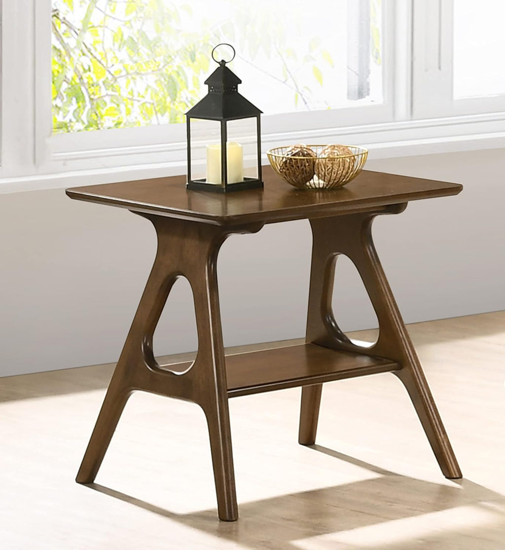Roundhill Furniture Arona 3-Piece Coffee Table Set, Coffee Table and Two End Tables, Walnut