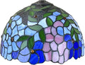 12-Inch Wisteria Lamp Shade Replacement, Tiffany Style Stained Glass Lampshades, Retro Blue Green Leaf Light Cover Accessories Only for Table lamp Pendant Lights Ceiling Light,Pink