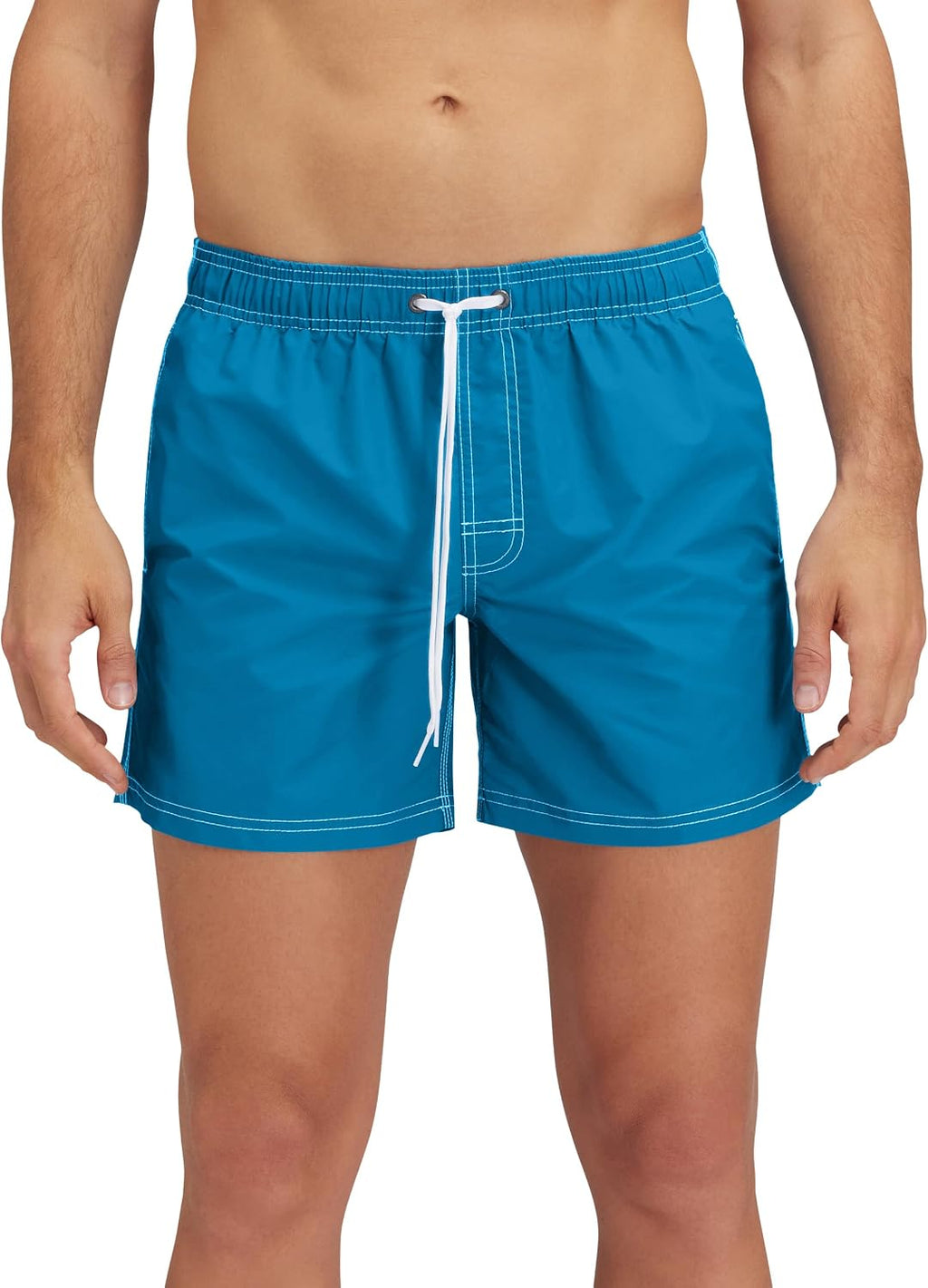 SUNDEK Mens Elastic Waist Boardshort, Swim Trunks 14' Length 5' Inseam