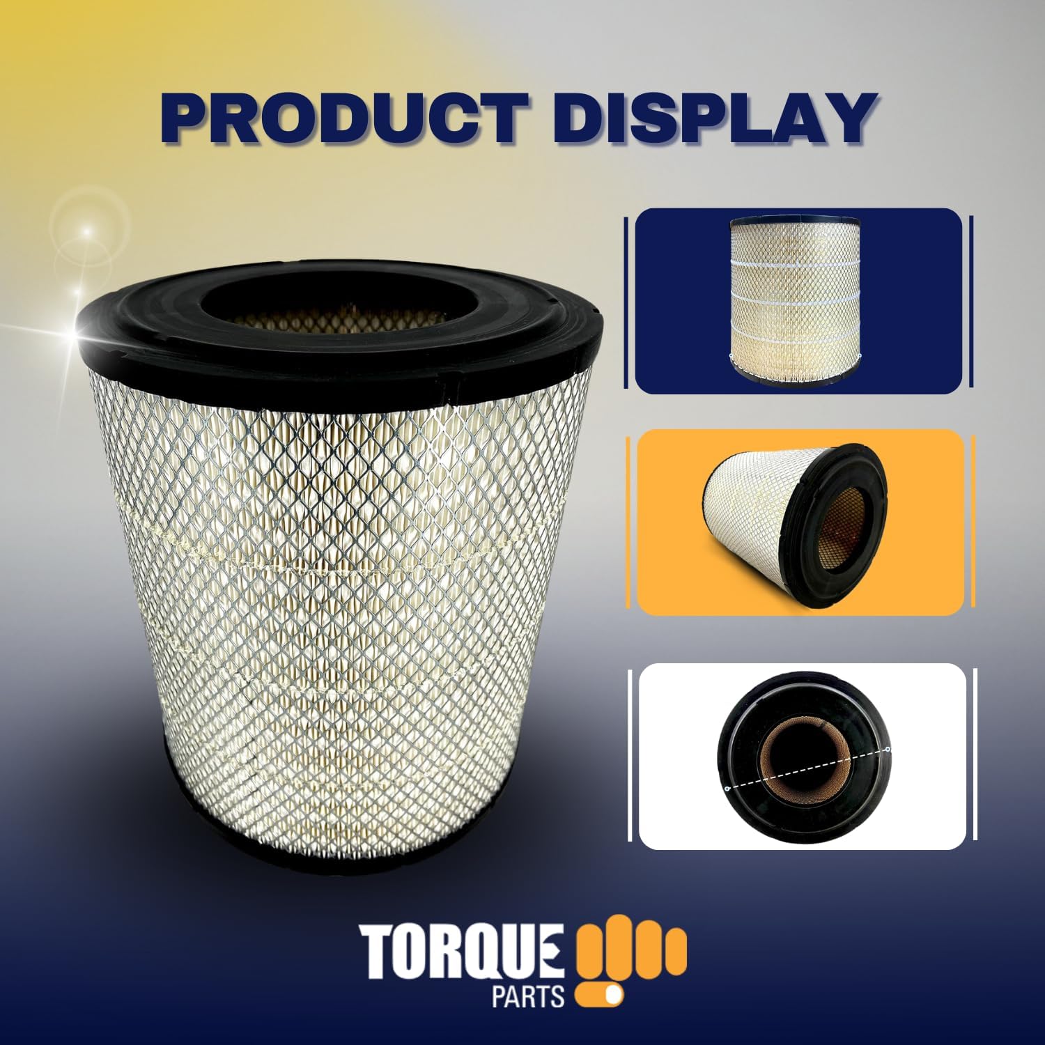 TORQUE Engine Air Filter Compatible with Select Freightliner Columbia Coronado Argosy Condor Century Class Semi Trucks Accessories Parts Replaces RS3518 LAF1849 AF25139M 46556 TR501 4 PCS