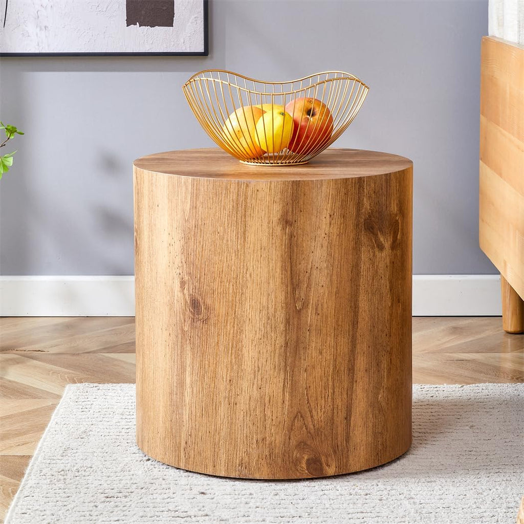 Round Side Table, End Table Living Room Table, Sofa Couch Bedside Table, Nightstand for Small Spaces, No Assembly Required - Ready to Use