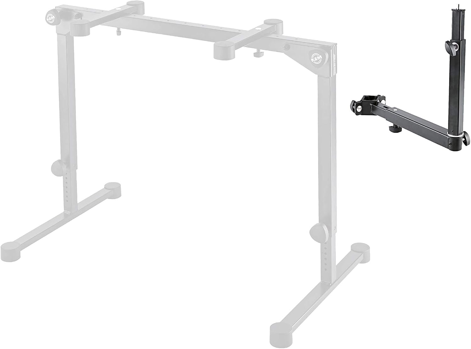 K&M 18807 Universal Holder - Black Steel Adjustable Extension for Music Accessories - for Folding Table and Omega