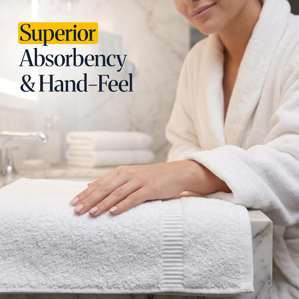 belem Forte Premium Bulk Bath Towels 27x50 | 700 GSM Luxury Hotel Towels | Pack of 36 | 100% Combed Cotton | Ultra Soft, Highly Absorbent White Towels for Hotel, Spa & Resorts | 14 lbs/Dozen