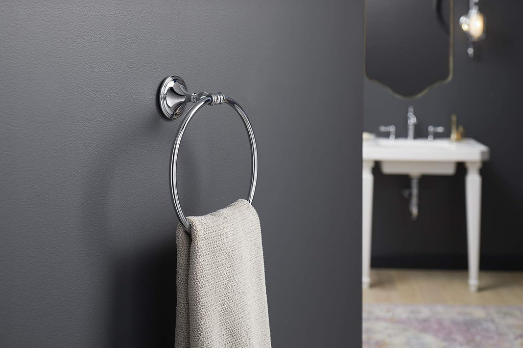 Kohler K-26526-CP Decorative-Towel Ring, Polished Chrome