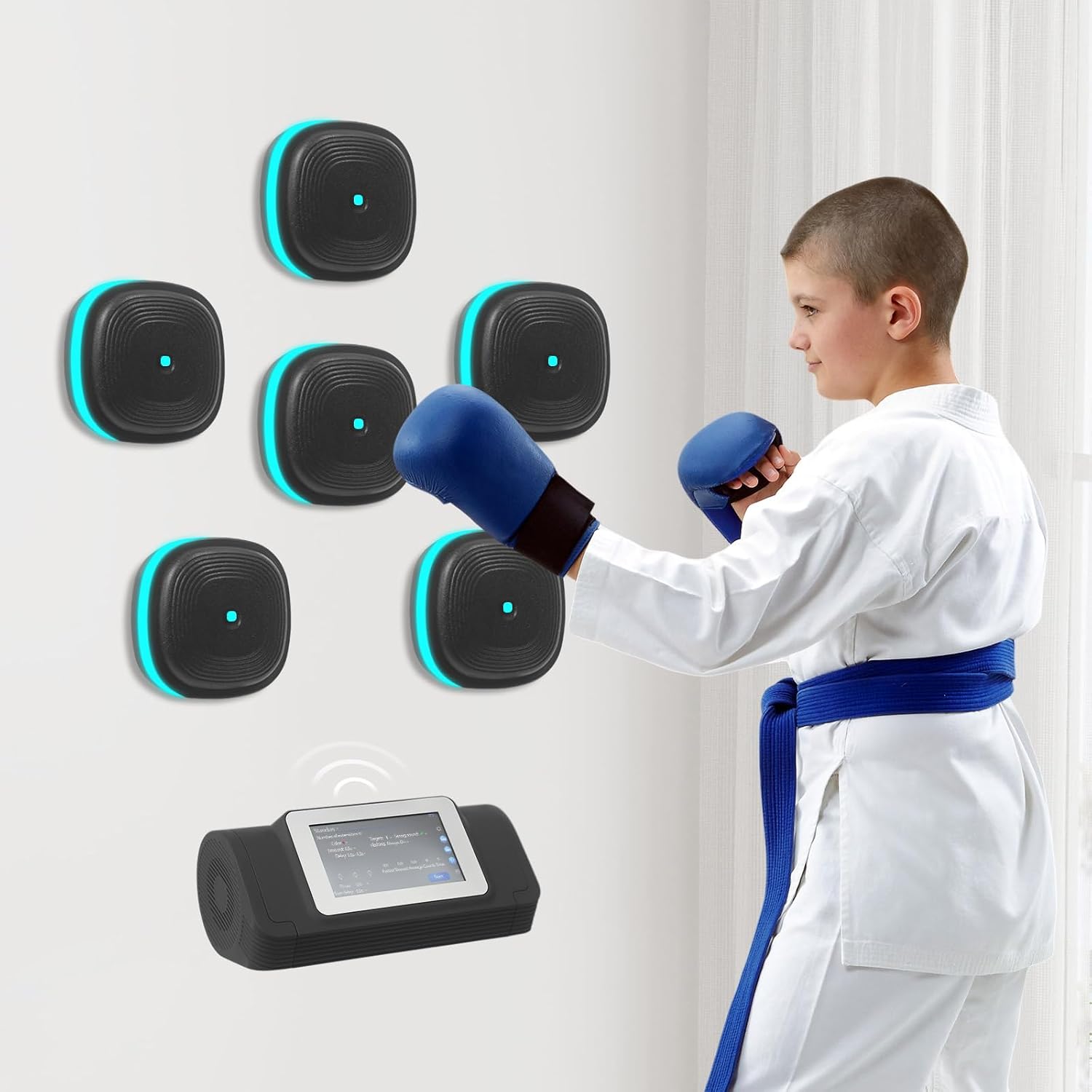 Split Musical Boxing, Wall Mounted Electric Smart Music Punching Machine for Training and Entertainment,Boxing for Kids and Adults, Six Targets