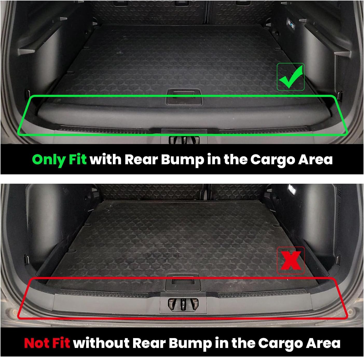 LASFIT Floor Mats and Cargo Mat for 2021-2026 Ford Bronco Sport Carpet Floor, Rear Bump in The Cargo Area, All Weather TPE SUV Floor Liners Cargo Area Custom Fit Trunk Mat