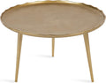 Kate and Laurel Alessia Modern Coffee Table, 26 x 26 x 15, Gold, Metal Coffee Table with Antique Detailing for Storage and Display