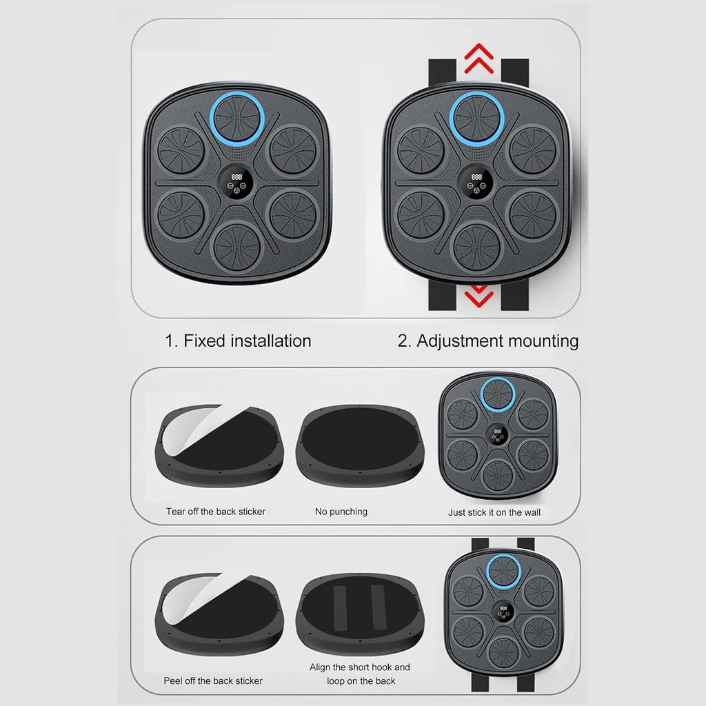 Music Boxing Machine Wall Mounted Music Boxing Target with Gloves Smart Electronic Home Training Machine Boxing and Punching Equipment for Adults Kids Ma