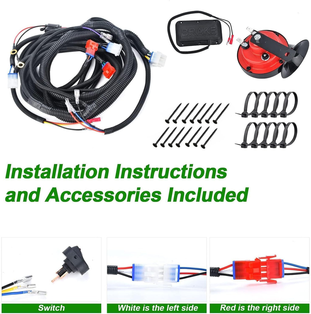 Lochnchn LED Headlight Tail Light Kit Compatible with Club Car DS Golf Carts 1993-UP 12V Street Legal Light Kit with Turn Signal Wire Harness Compatible with Club Car DS for Gas and Electric