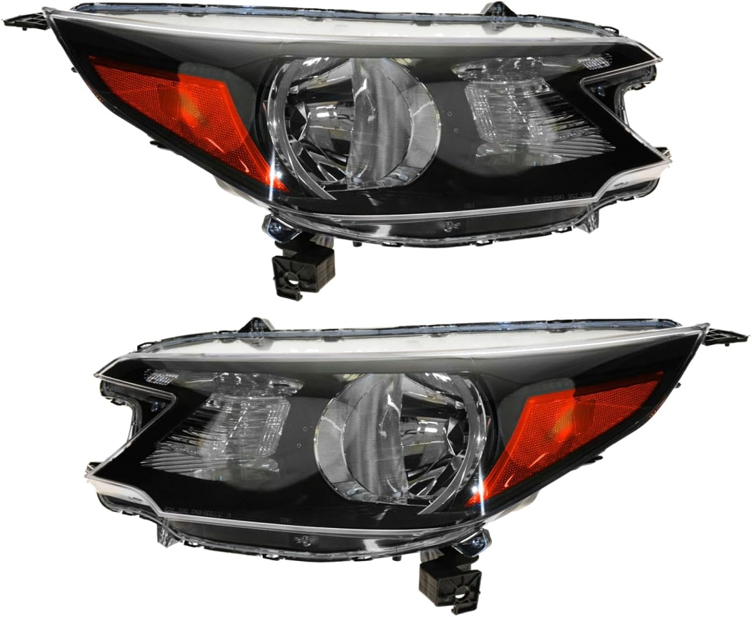TRQ 2 Piece Headlight Assembly Set Driver & Passenger Side Compatible with Honda CR-V 2012-2014 HO2502148 HO2503148 33100T0AA01 33150T0AA01