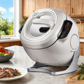 2000W Commercial Food Processor & Automatic Cooker, 6L Stainless Steel Pot with 360° Rotation and 3D Heating, 3 Speed Modes for Stir Frying Soup Rice, Home and Restaurant Kitchen Appliance