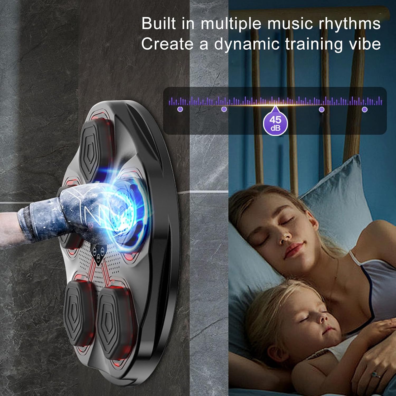 Musical Boxing Machine, Smart Boxing Machine Wall Mounted Target Effective Training Real Time Training Equipment Electronic Wall Target Game for Kids Adults