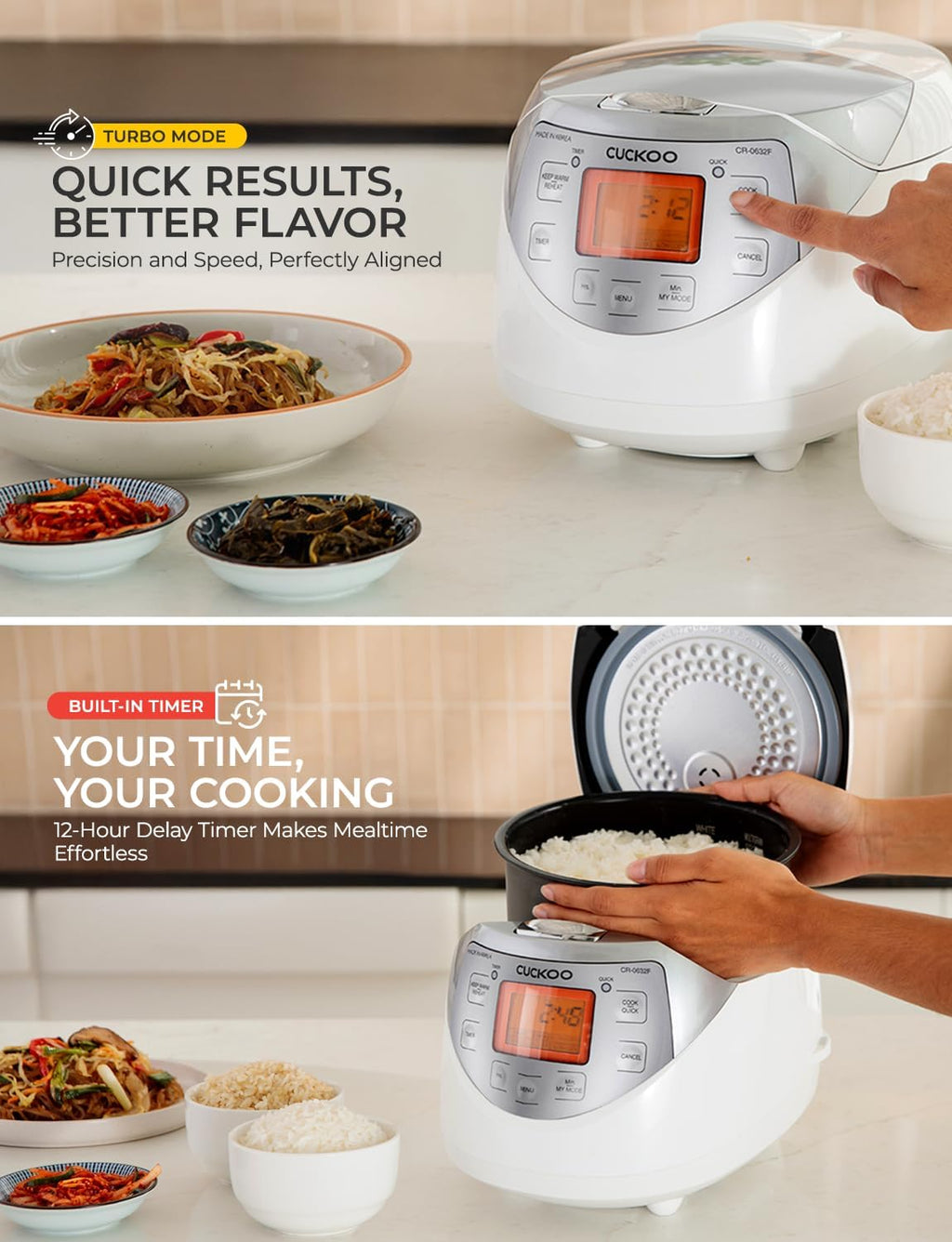 CUCKOO Micom Rice Cooker 6 Cup Uncooked / 12 Cup Cooked, Korean Fuzzy Logic Rice Cooker with Delay Timer & Keep Warm Setting, Versatile Food Steamer with Non-Stick Inner Pot, Silver (CR-0632F)