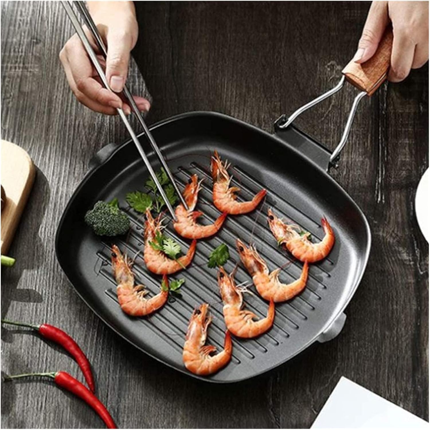 Wok Pan Pan Cast Iron Frying Pan - Non-Stick Frying Pan with Foldable Frying Pan Strips for Home Kitchen Appliances Vision