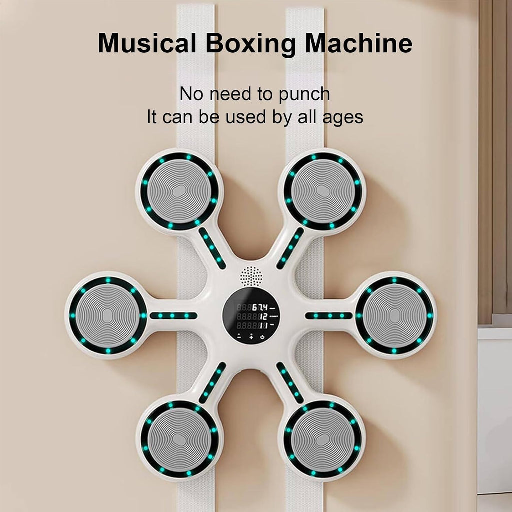 Music Boxing Machine, with A Pair of Gloves, Indoor Boxing Machine Wall Mounted, with LED Light Sensor, for Boxing Workouts, with Timing & Counting Functions, for Game Room, Gym