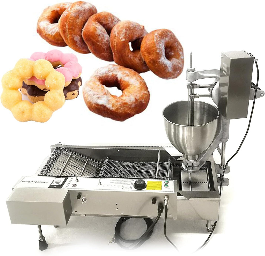 Kolice Commercial Automatic Frying Donut Making Machine, Heavy Duty Doughnut Machine with 3 Different Molds to Make Ball/Flower/Ring Shaped Donuts, Dia: 1.18~4.72 inches