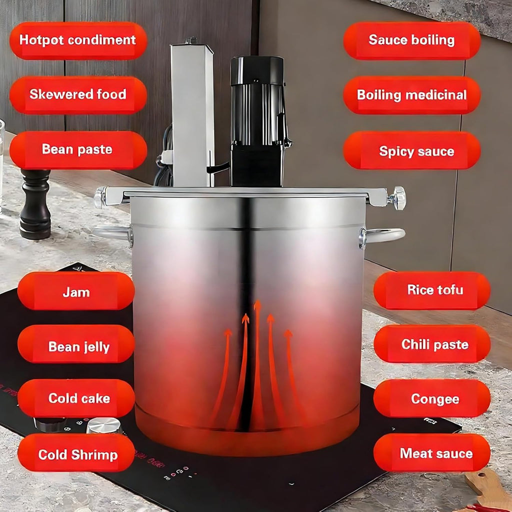 40L Electric Food Mixer & Sauce Stirrer, Commercial Cooking Frying Machine for Seasoning & Soup, Heavy-Duty Automatic Stirring Appliance, Ideal for Restaurants & Catering