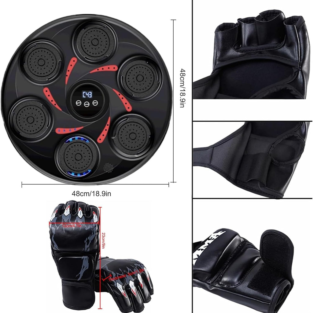 Musical Boxing Machine, Music Electronic Boxing Wall Target, Wall Mounted Music Wall Mounted Boxing Trainer Pads for Home Workout Adults Kids