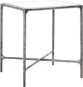 SAFAVIEH Couture Home Collection Jessa Silver Metal/Tempered Glass Top Square End Table (Fully Assembled)