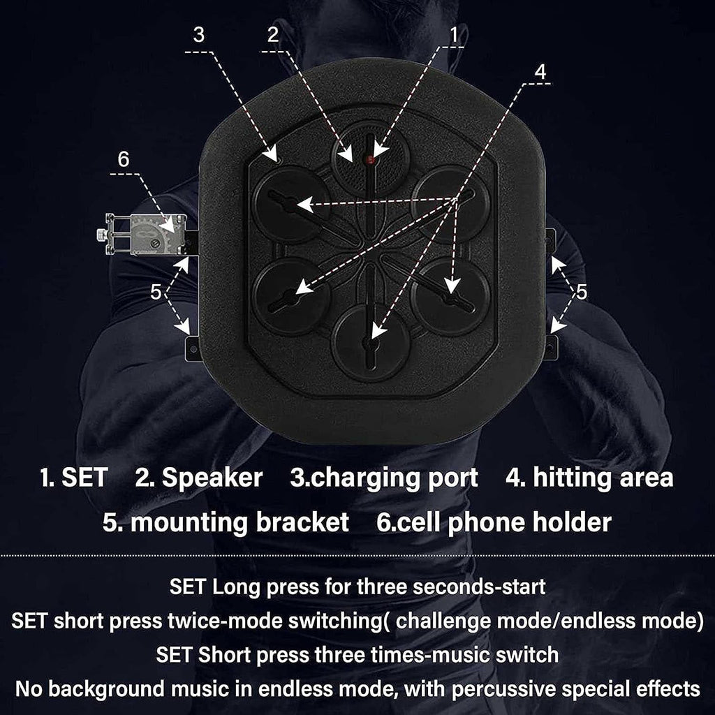 Music Boxing Machine, Smart Boxinghine, Punching Bag Training Equipment, Music Speed Response Coordination, Boxing Reaction Target Boxinghine for Home and Gym Workout
