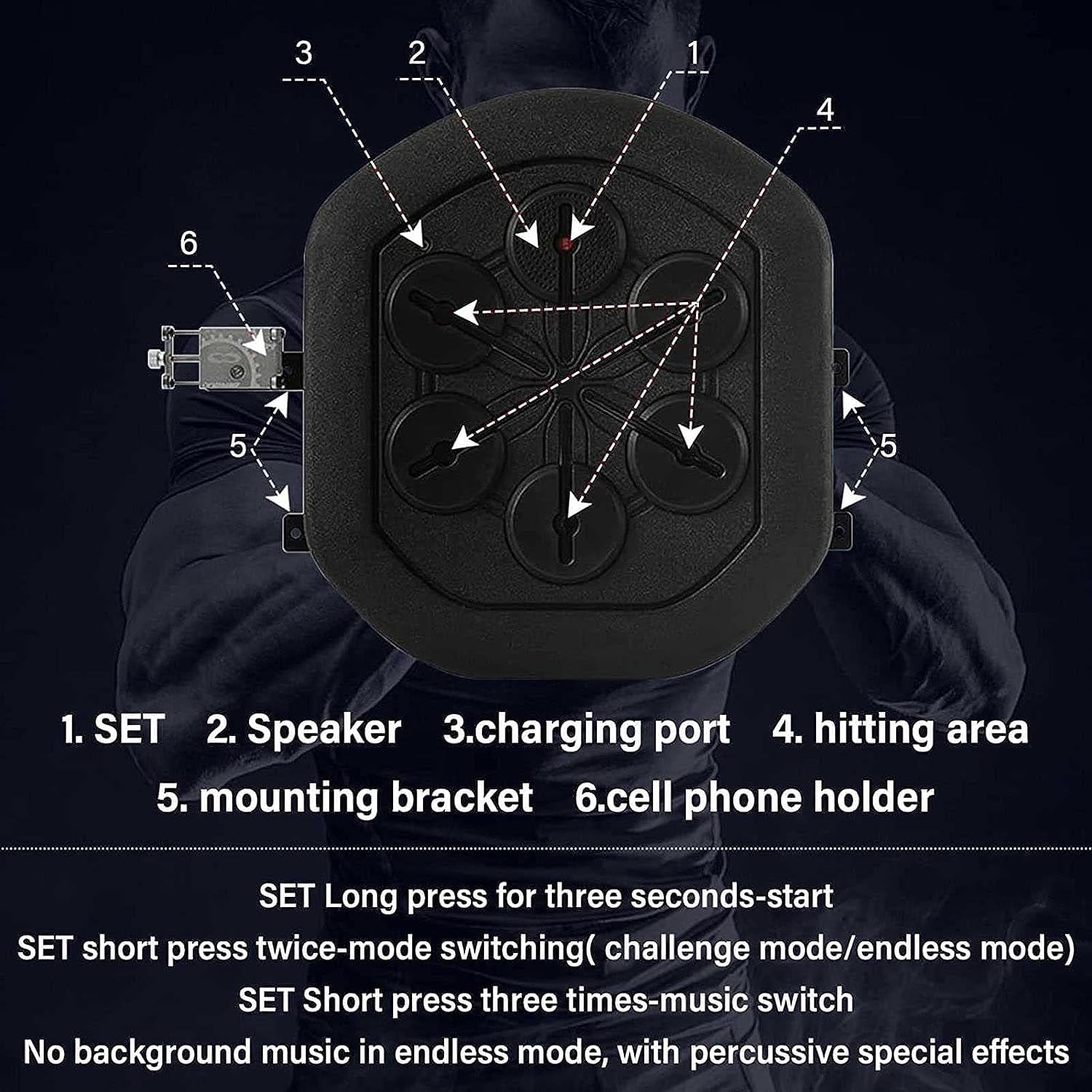 Music Boxing Machine, Smart Boxinghine, Punching Bag Training Equipment, Music Speed Response Coordination, Boxing Reaction Target Boxinghine for Home and Gym Workout
