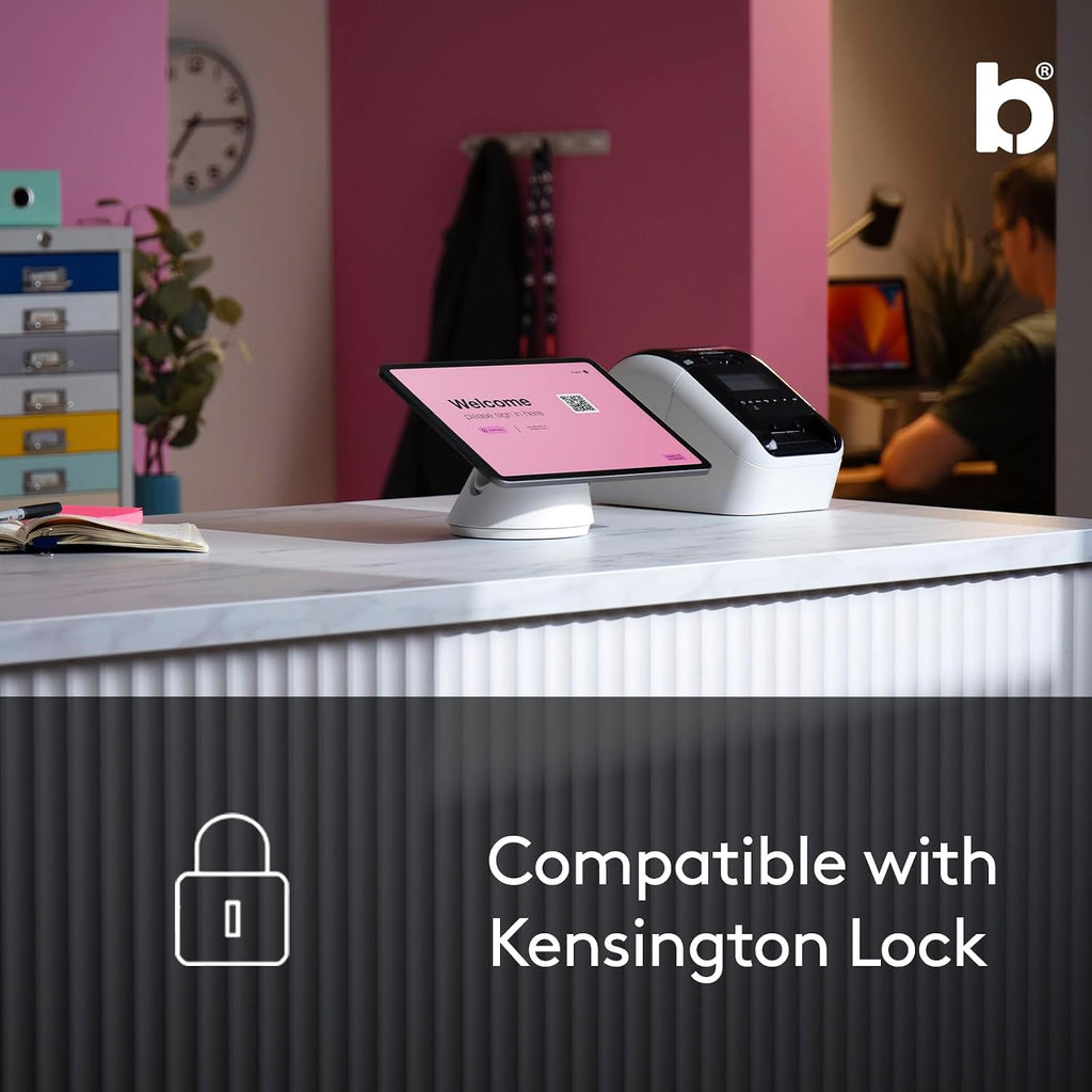 Bouncepad Click iPad POS Stand & Docking Station | iPad Stand for Business | Compatible with All Tablet Models | Table Mount Tablet Kiosk Register | White