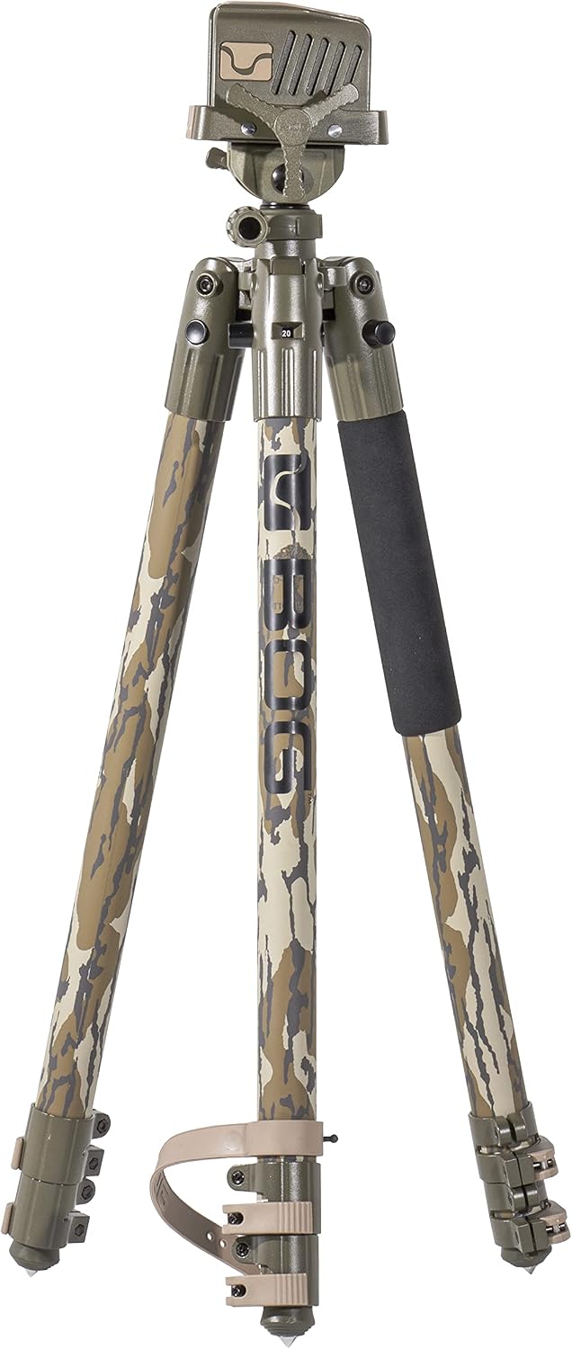 BOG DeathGrip Aluminum Tripod with Durable Frame, Lightweight, Stable Design, Bubble Level, Adjustable Legs, Shooting Rest, and Hands-Free Operation for Hunting, Shooting, and Outdoors