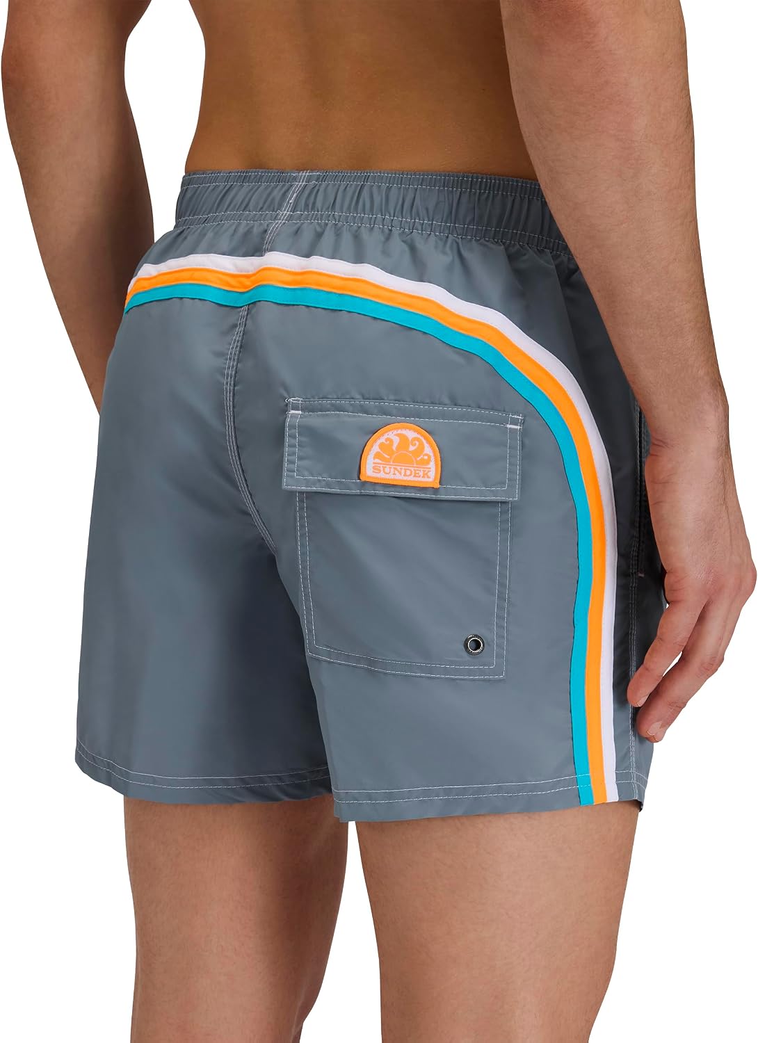 SUNDEK Mens Elastic Waist Boardshort, Swim Trunks 14' Length 5' Inseam