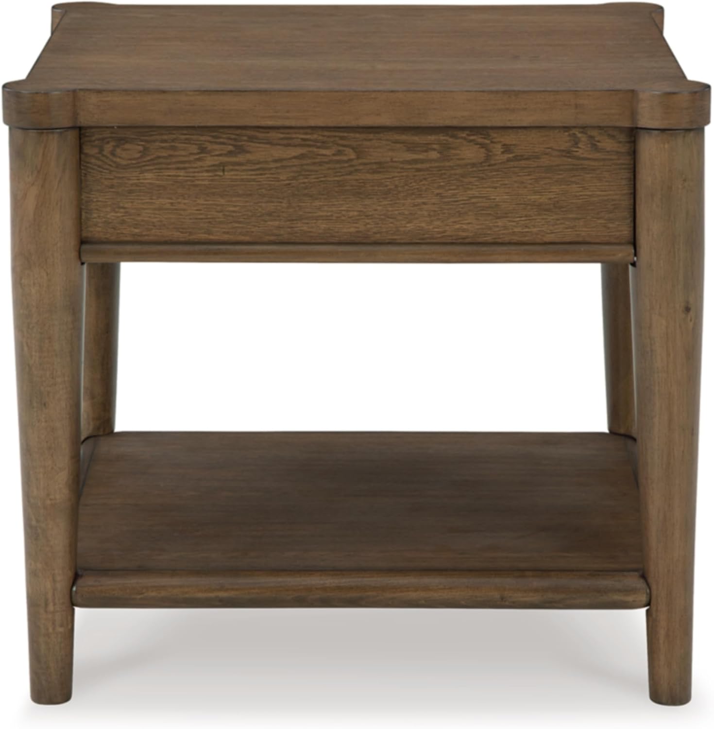 Signature Design by Ashley Roanhowe Contemporary 1-Drawer End Table with Open Lower Shelf, Light Brown