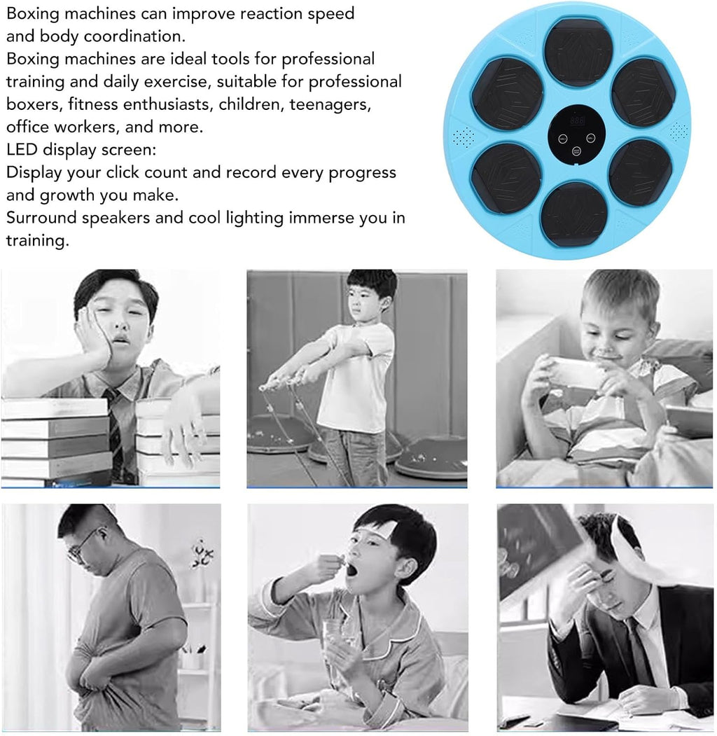 Gavigain Punching Target Wall Mount Boxing Training System, Adjustable Speed, Shock Absorption, LED Display for Kids, Beginners, Home Workout