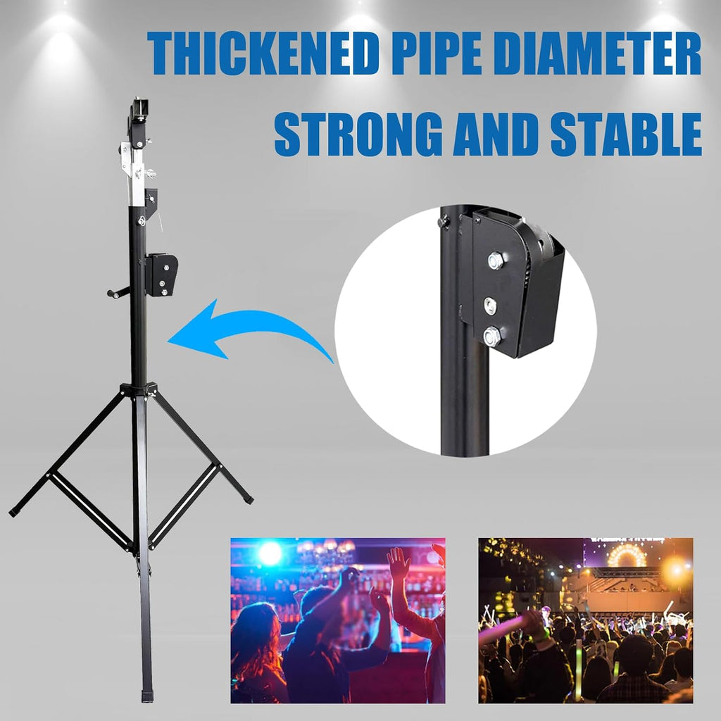 TECHTONGDA Light Trussing Stand 176LB Load Capacity DJ Light Stand, Crank Lighting Stand Speaker Truss, 5.91-13.12 FT Adjustable Height, Portable Music Equipment for Bands Clubs Stages