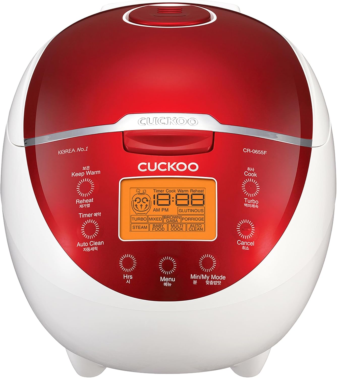 CUCKOO Micom Rice Cooker 6 Cup Uncooked / 12 Cup Cooked, Fuzzy Logic Rice Maker with Delay Timer & Keep Warm Setting, Versatile Food Steamer for Cooking, Non-Stick Inner Pot, Red (CR-0655F)