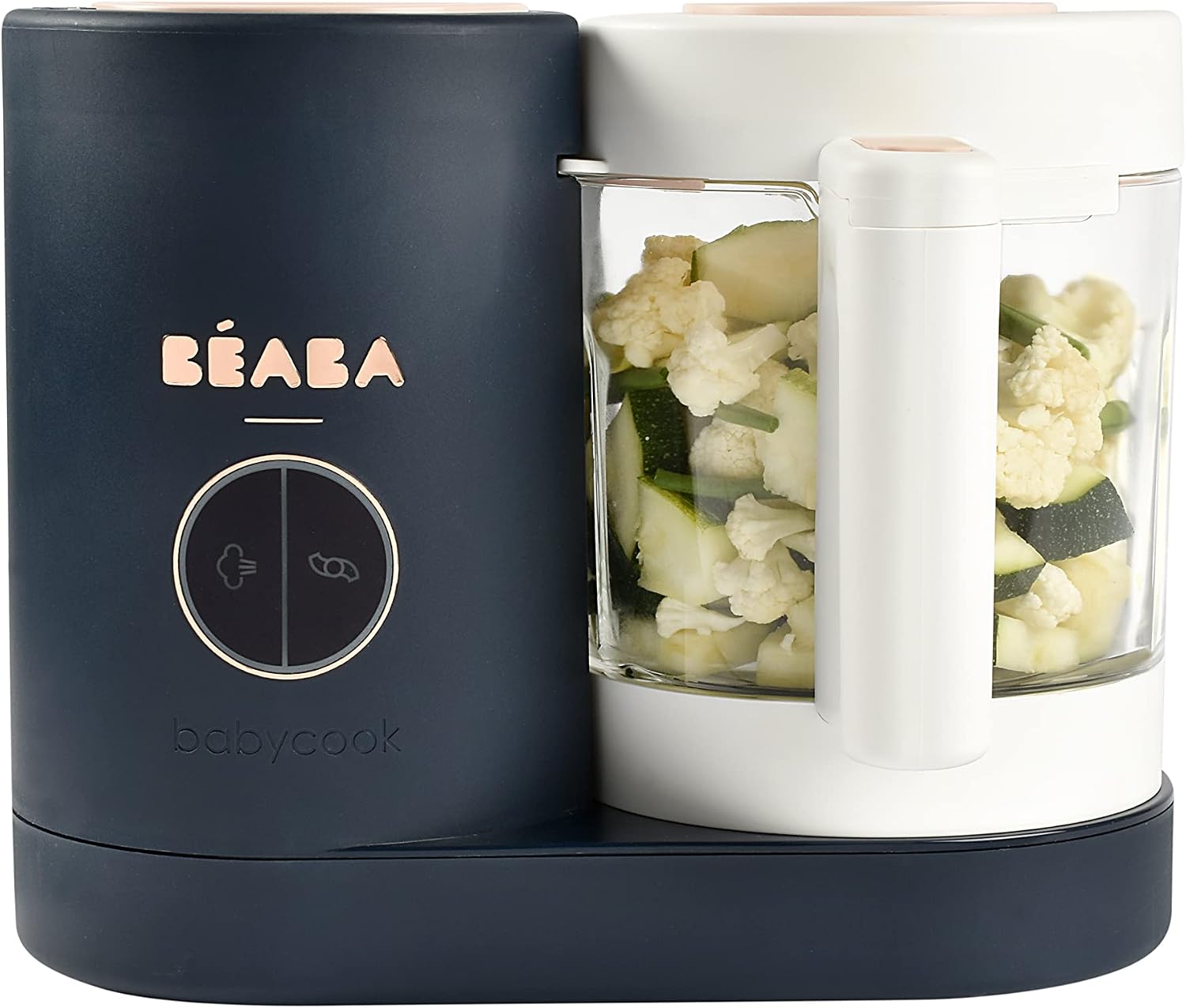 BEABA Babycook NEO Baby Food Maker, Borosilicate Glass & Stainless Steel, 42 oz. Capacity for Multi-Stage Use, Inventor & Global Leader of Baby Food Processors, Trusted for over 35 years, Midnight