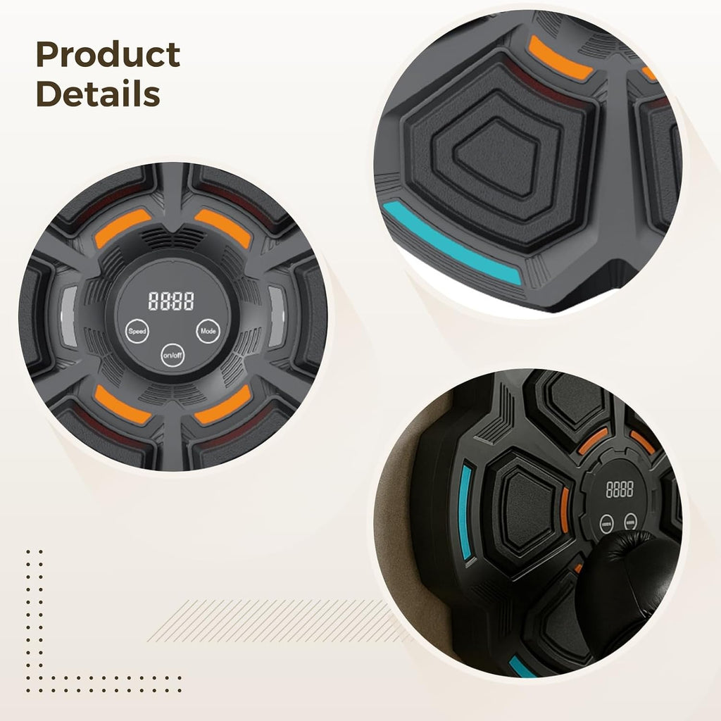 Adjustable Smart Boxing Machine with Led Display, Wireless Music Sync, 9 Speed Settings for Kids and Adults Power Training