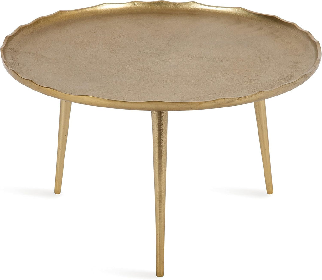 Kate and Laurel Alessia Modern Coffee Table, 26 x 26 x 15, Gold, Metal Coffee Table with Antique Detailing for Storage and Display